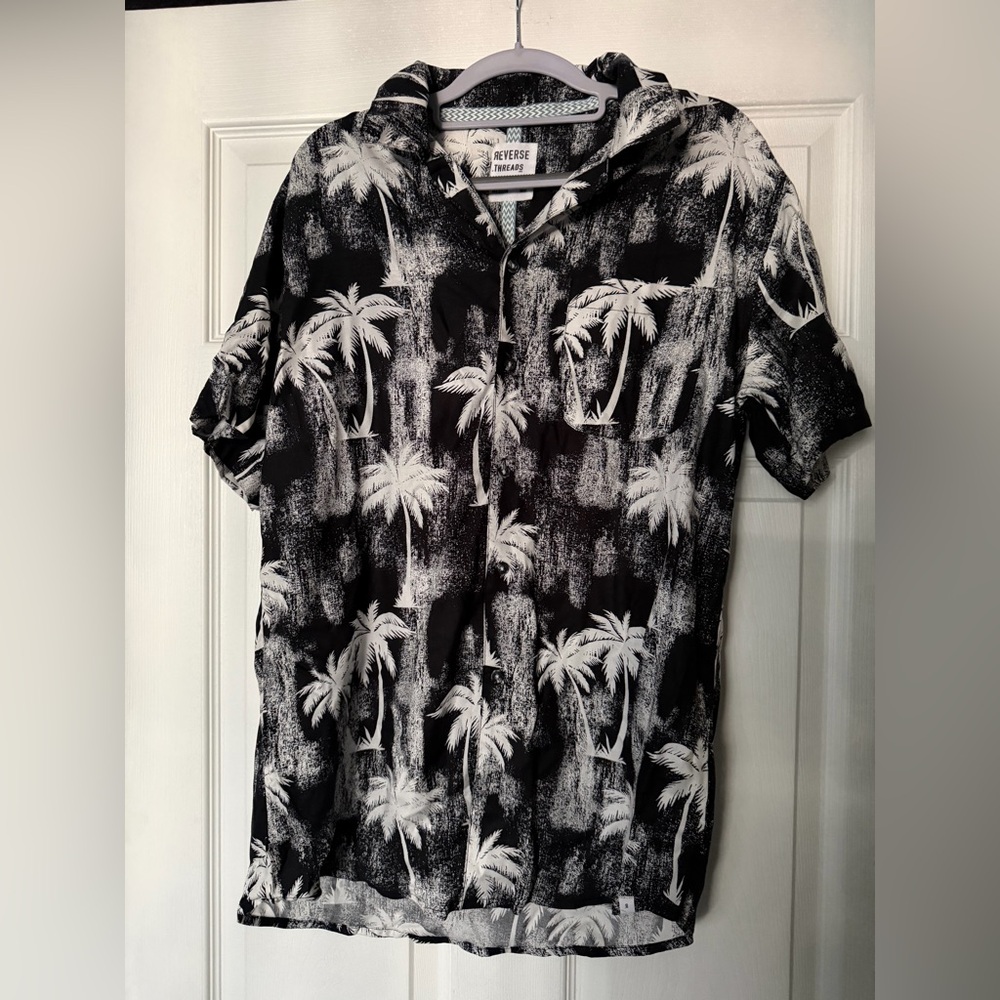 Reverse Men's Monochrome Palm Print Shirt